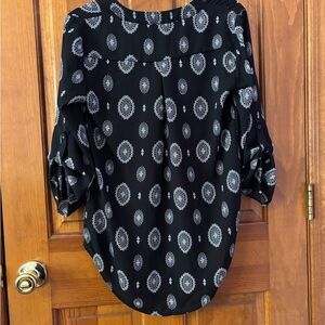 Black Patterned Women's Top